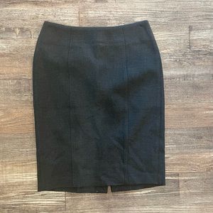 LOFT Dark Grey Stitched Pencil Skirt